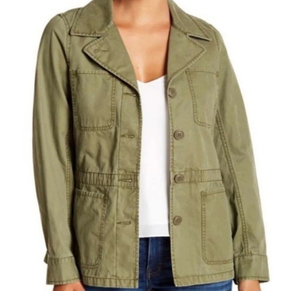 Women's Madewell Utility Field Jacket Military Fatigue Green Sz Med